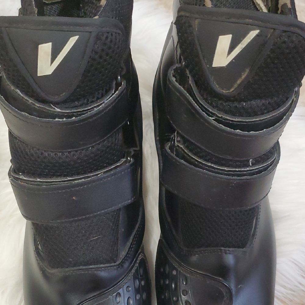 Vega Stylish Black Moto Boots with Velcro Straps - Picture 16 of 17